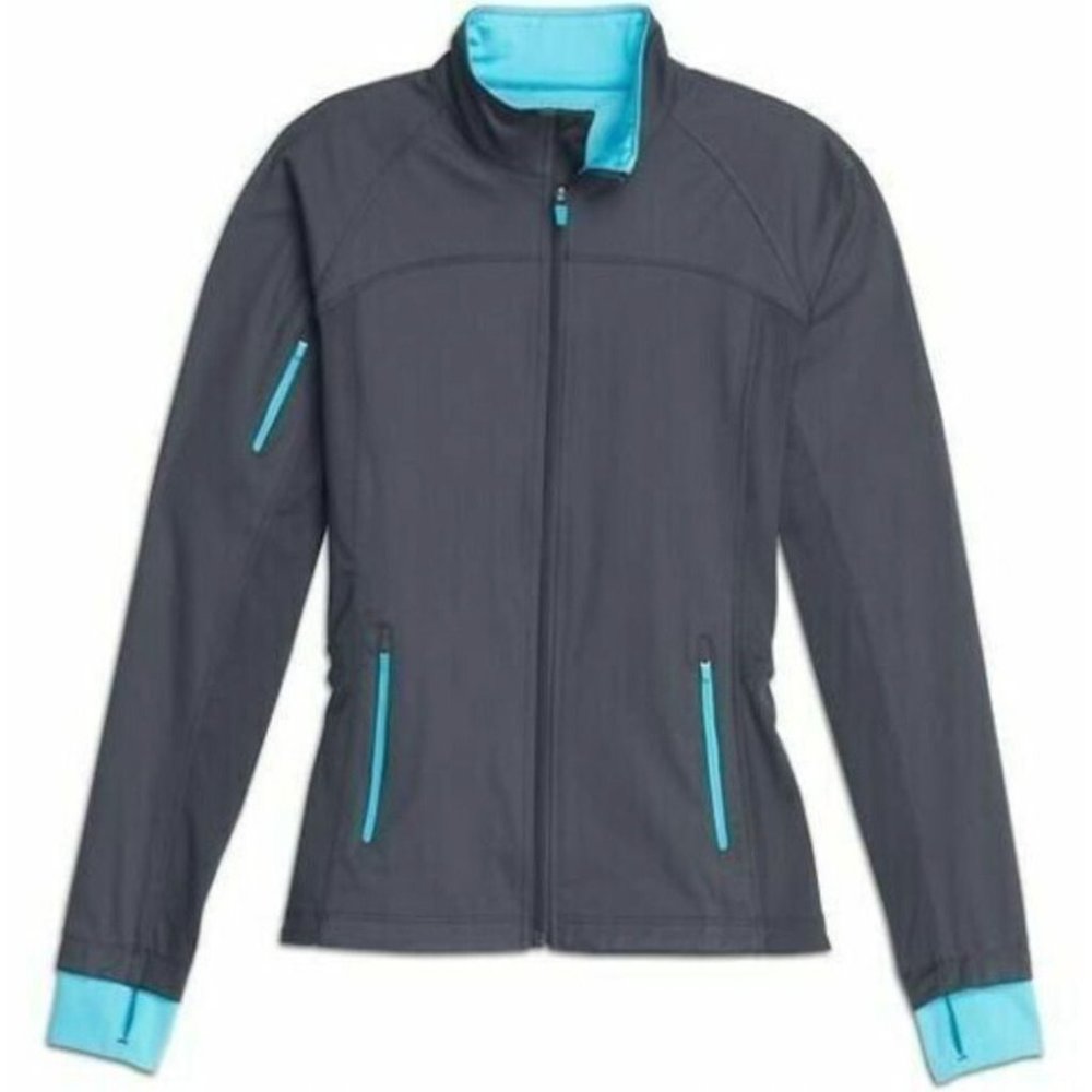 ATHLETA GREY DIPSEA WATER RESISTANT RUNNING SPORTS ATHLETIC JACKET WOMENS M - Picture 1 of 8